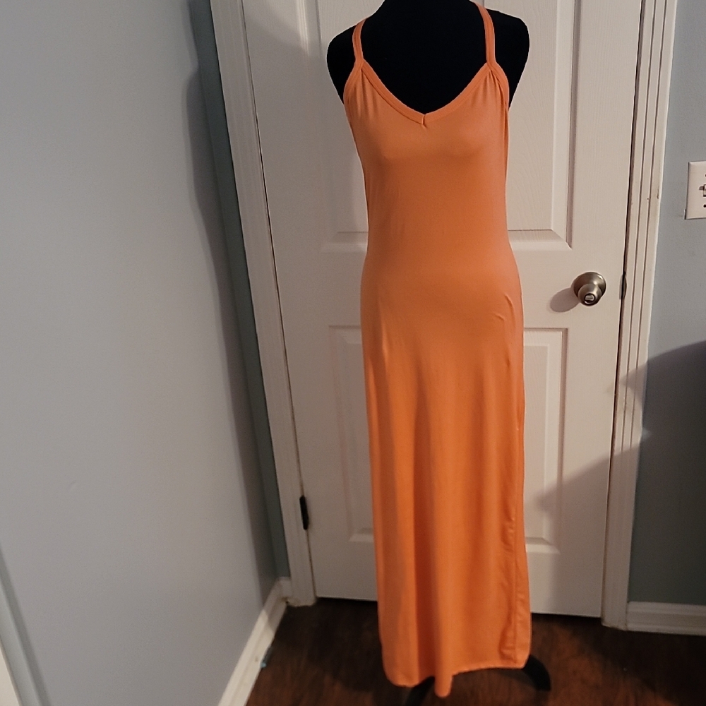 Elegant Coral Maxi Dress